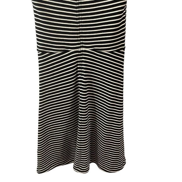 MADEWELL Gallerist Black White Stripes Fit Flare Dress Size Small - Picture 7 of 10